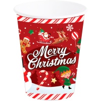 Gobelets Merry Christmas de 240 ml - 6 unités