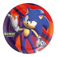 Assiettes Sonic Prime de 23 cm - 8 unités