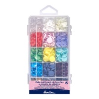 Boutons-pression de 1,24 cm de couleurs assorties - Hemline - 12 paires par couleur