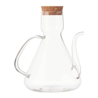 Huilier de 750 ml en borosilicate avec bouchon en liège