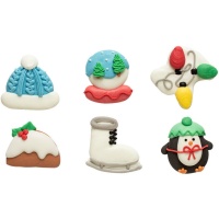 Figures en sucre de motifs de Noël - 6 unités