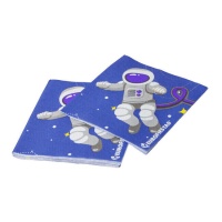 Serviettes de collection Astronaute de 16,5 x 16,5 cm - 12 unités