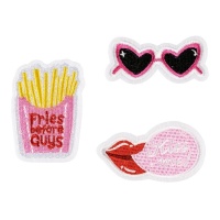 Patch thermocollant Kiss me - 3 pièces