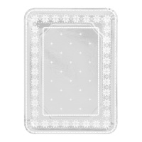 Plateau rectangulaire en carton avec bordure argentée de 34 x 25 cm - 2 unités