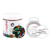 Kit de paillettes brillantes assorties et épingles - Innspiro