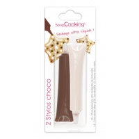 Set de stylos en chocolat pour décorer de 25 g - Scracooking - 2 unités