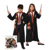 Déguisement de Harry Potter avec écharpe, cravate et baguette en boîte