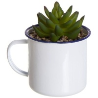 Plante artificielle de cactus dans une tasse en laiton de 10 x 13 cm