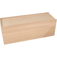 Boîte rectangulaire en bois lisse de 33 x 12 x 12 cm