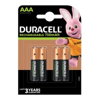 Piles Rechargeables Nickel Type AAA - Duracell - 4 unités