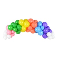 Guirlande de ballons arc-en-ciel de 2 m - PartyDeco - 61 unités