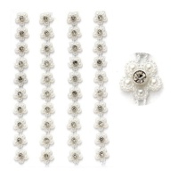 Autocollants en chaîne de perles blanches en forme de fleur de 14,5 cm - 4 unités