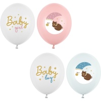 Ballons en latex Baby lune de 30 cm - 50 unités