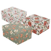 Boîte de Noël classique de 12 x 10 x 6 cm assortie - 1 unité