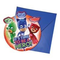 Invitations PJ Masks - 6 unités