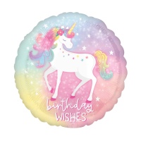 Ballon de Voeux d'Anniversaire Licorne de 43 cm - Anagram