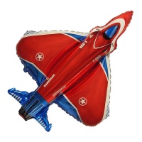 Ballon avion de chasse rouge de 99 cm - Conver Party