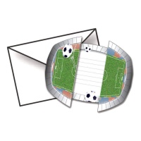 Cartes d'invitation Stade de Football 17 cm - 8 unités