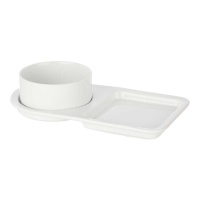 Bol de 0,6 L et assiette en porcelaine de 32,5 x 17,5 cm pour brunch - 2 pièces