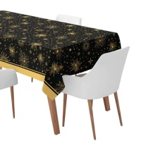 Nappe de Noël noire avec éclats dorés de 1,4 x 2,2 m - 1 unité