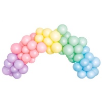 Guirlande de ballons arc-en-ciel pastel de 2,5 m - 40 unités