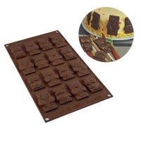 Moule de hiboux pour chocolat en silicone de 17 x 29,5 cm - Silikomart - 16 cavités