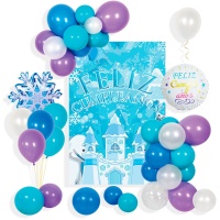 Kit de ballons et bannière de Princesse des Glaces - 43 unités