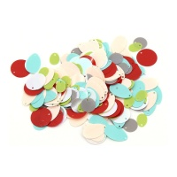 Paillettes en cercles et ovales multicolores - 15 g