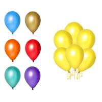 Ballons en latex de 30 cm métallisés de couleurs - 10 unités