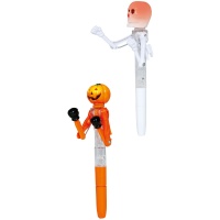 Stylo figuratif de boxeuse d'Halloween avec lumière de 18 cm - 1 unité