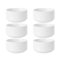 Bol rond en porcelaine empilable de 0,35 L - 6 unités