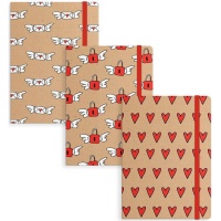 Carnet craft coeurs Amour de 14,5 x 10,5 cm - 1 unité