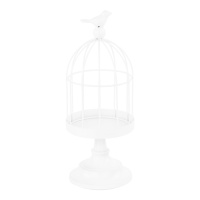 Cage décorative blanche en métal de 27,5 cm