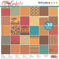 Kit de papiers scrapbooking Safari - Artemio - 60 feuilles