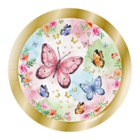 Assiettes Butterfly Shimmer de 23 cm - 8 unités