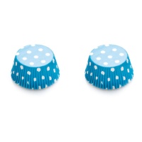 Capsules pour cupcakes bleues à pois blancs - Decora - 75 unités