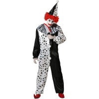 Déguisement de clown monochrome d'Halloween pour adulte