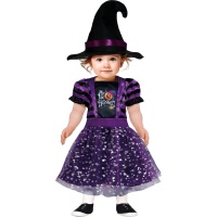 Déguisement de sorcière violet 1er Halloween pour bébé