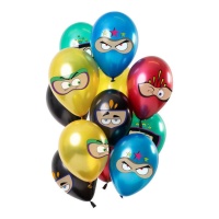 Ballons métallisés de super-héros de 33 cm - 12 unités