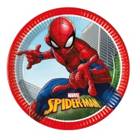 Assiettes de Spiderman dans la ville de 23 cm - 8 unités