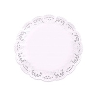 Napperon rond en papier blanc de 28 cm - 8 unités