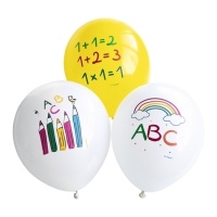 Ballons en latex pour la rentrée scolaire de 27,5 cm - 6 unités