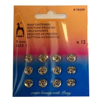 Boutons-pression de 0,9 cm nickelé - Pony - 12 paires