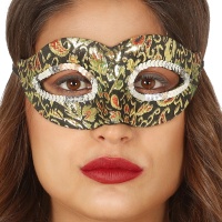 Masque noir et doré avec paillettes