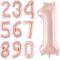 Ballon en forme de chiffre rose bébé de 72 cm - Partydeco - 1 unité