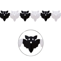 Guirlande de papier de chauves-souris blanches et noires