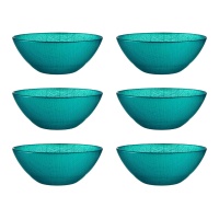 Bol de 15 cm en verre turquoise - 6 unités