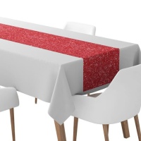 Chemin de table 40 cm paillettes rouges - 2,50 m