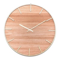 Horloge murale en bois et or de 60 cm - DCasa