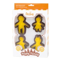 Kit de 4 découpoirs et 4 marqueurs Happy Family - 8 unités